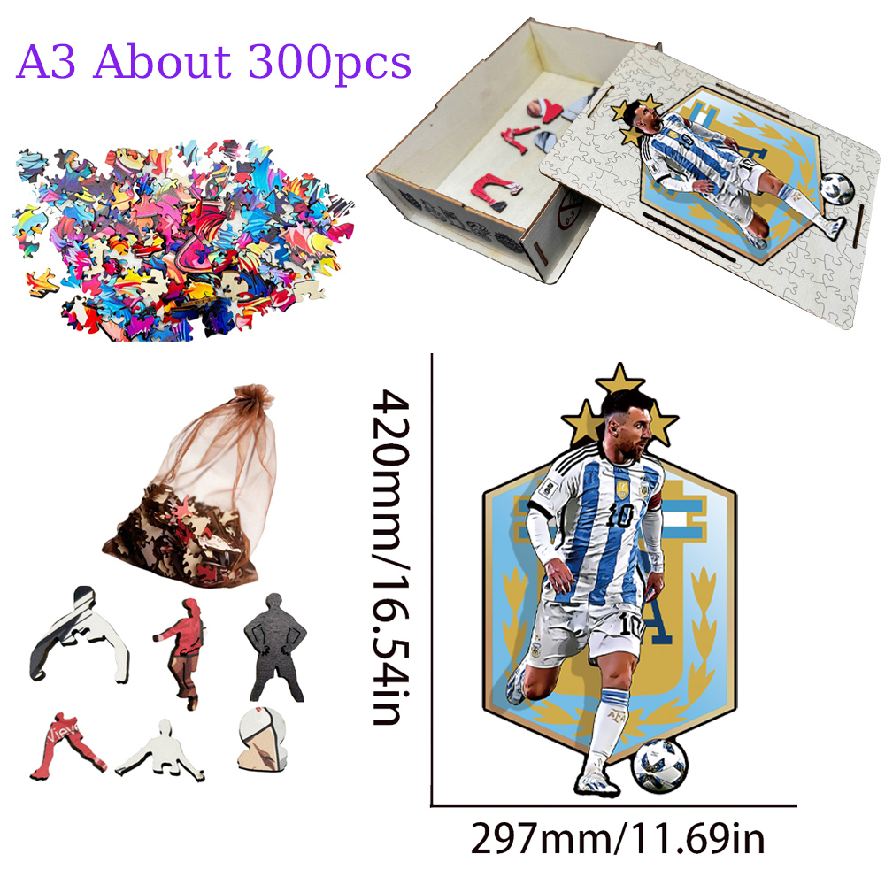 Lionel Messi-Football Stars Wooden Puzzle