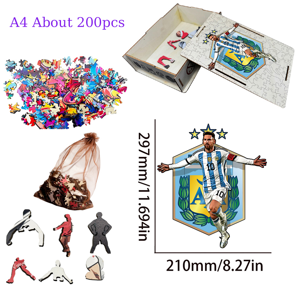 Lionel Messi-Football Stars Wooden Puzzle