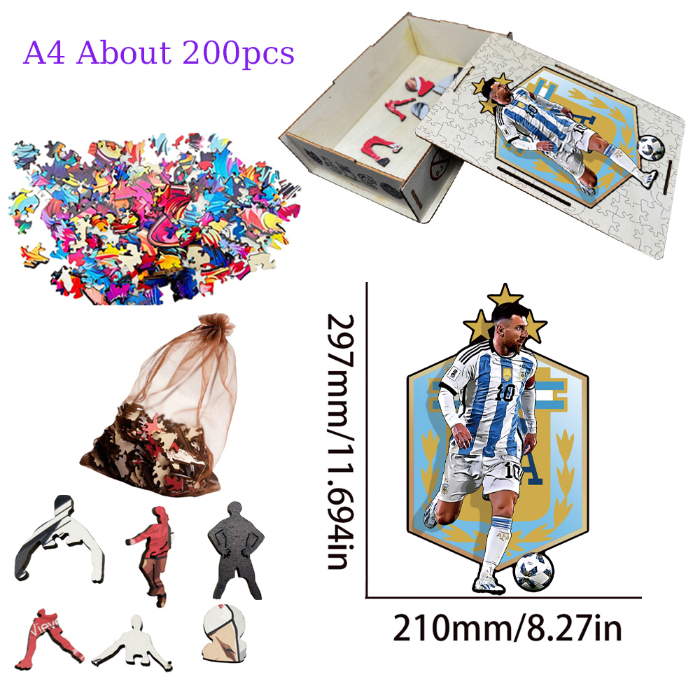 Lionel Messi-Football Stars Wooden Puzzle