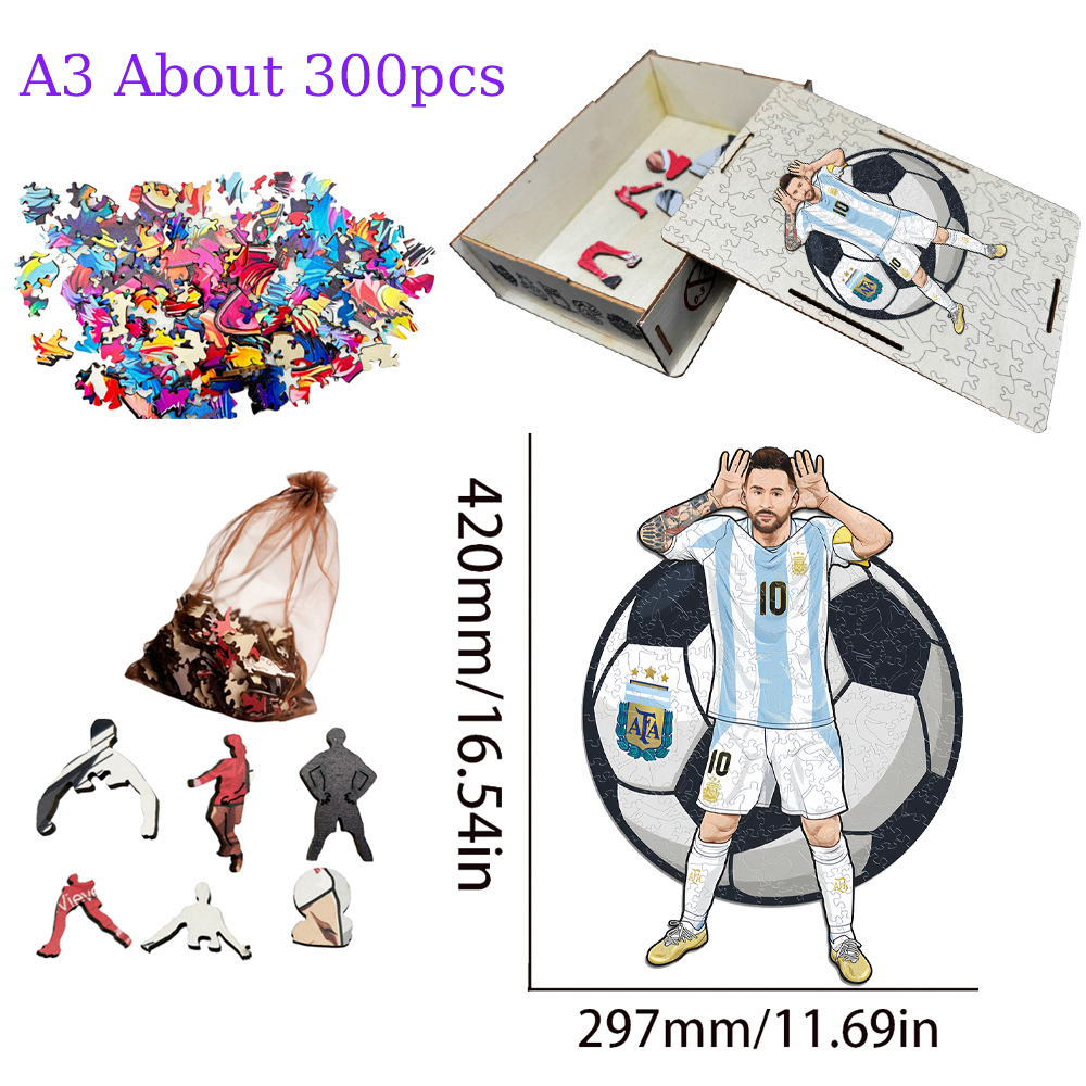 Lionel Messi-Football Stars Wooden Puzzle