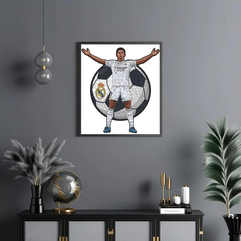 Ángel Di María，Real Madrid CF，Vinícius Júnior，Jude Bellingham-Football Stars Wooden Puzzle