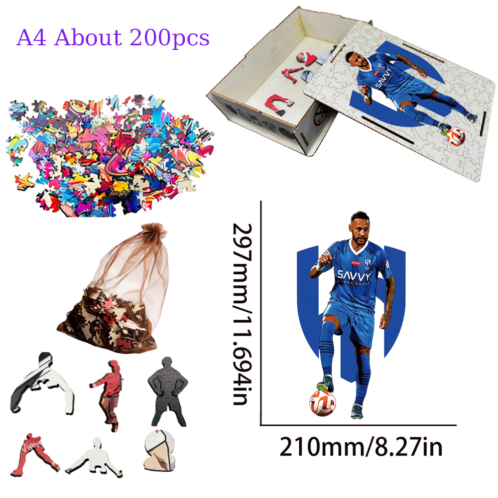 Neymar，Luka Modrić-Wooden Puzzle