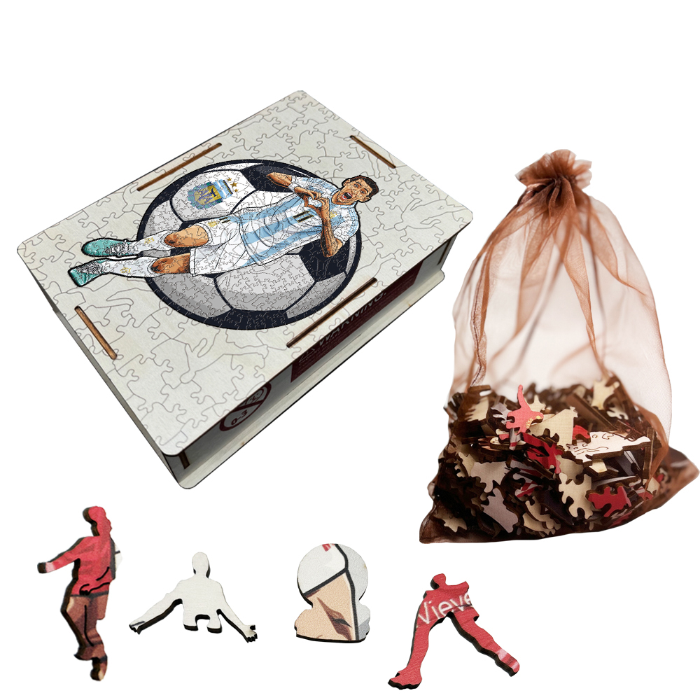 Ángel Di María，Real Madrid CF，Vinícius Júnior，Jude Bellingham-Football Stars Wooden Puzzle