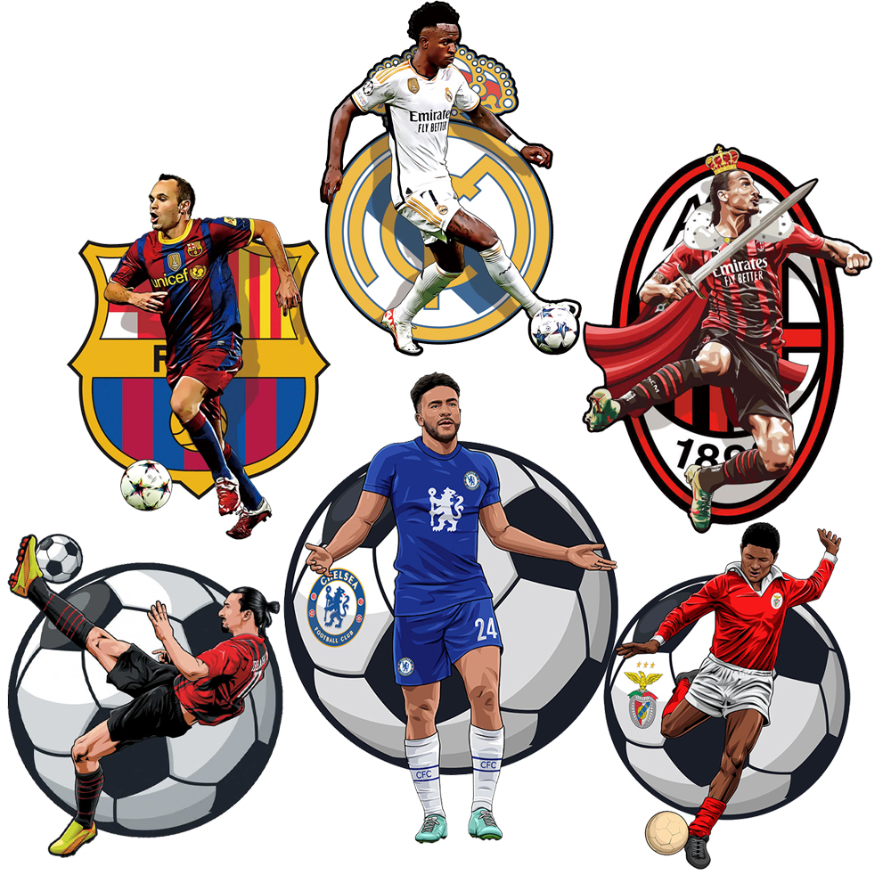 Zlatan Ibrahimović,Vinícius Júnior,Andrés Iniesta,Eusébio da Silva Ferreira,Reece James-Football Stars Wooden Puzzle