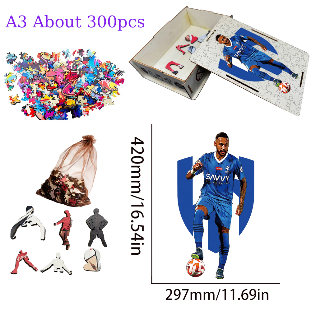 Neymar，Luka Modrić-Wooden Puzzle