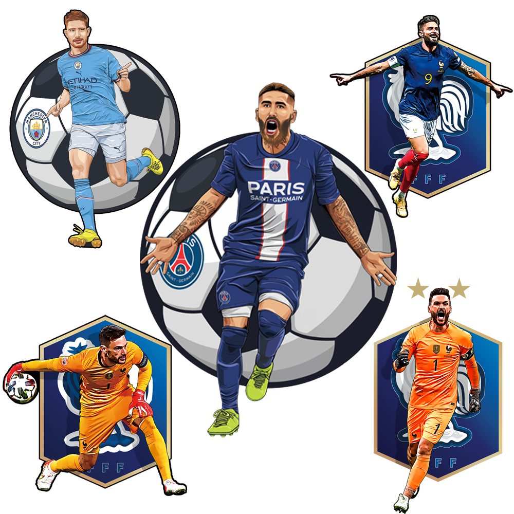 Hugo Lloris,Olivier Giroud,Kevin De Bruyne-Football Stars Wooden Puzzle