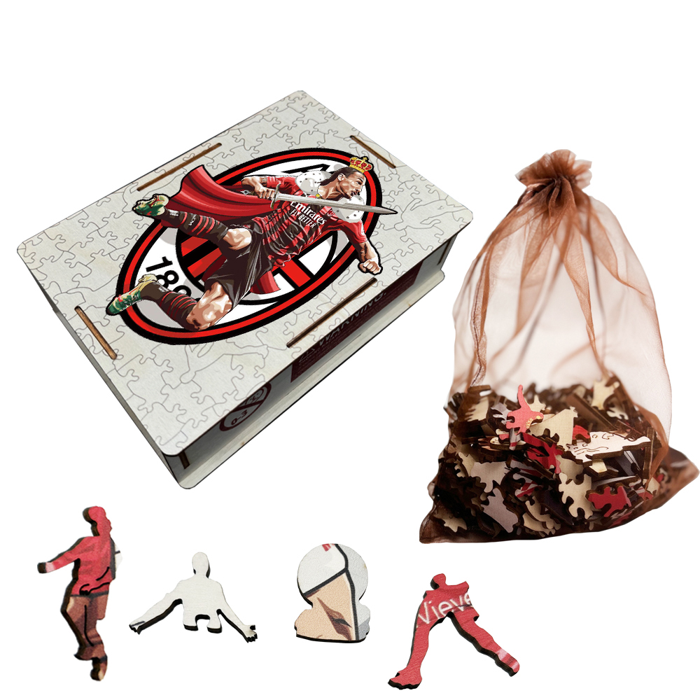 Zlatan Ibrahimović,Vinícius Júnior,Andrés Iniesta,Eusébio da Silva Ferreira,Reece James-Football Stars Wooden Puzzle