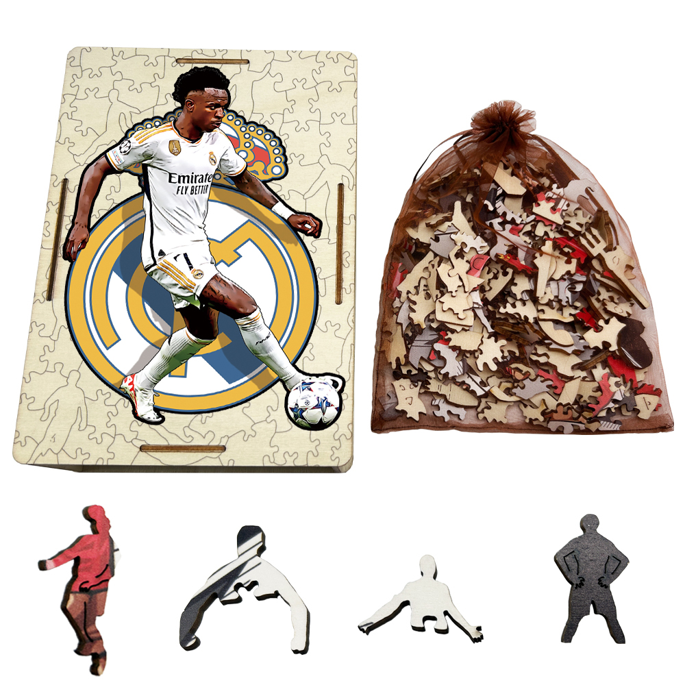 Zlatan Ibrahimović,Vinícius Júnior,Andrés Iniesta,Eusébio da Silva Ferreira,Reece James-Football Stars Wooden Puzzle