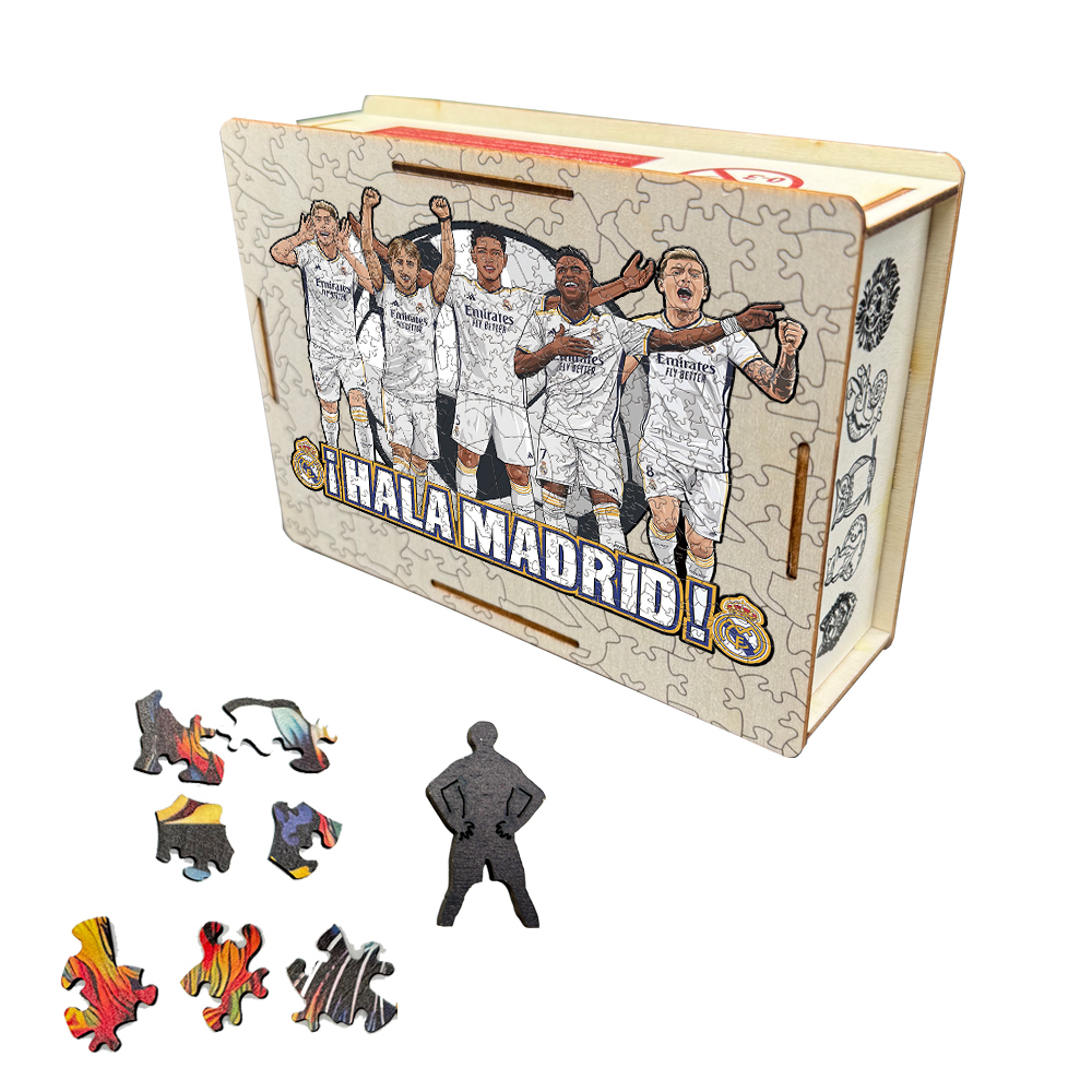 Ángel Di María，Real Madrid CF，Vinícius Júnior，Jude Bellingham-Football Stars Wooden Puzzle