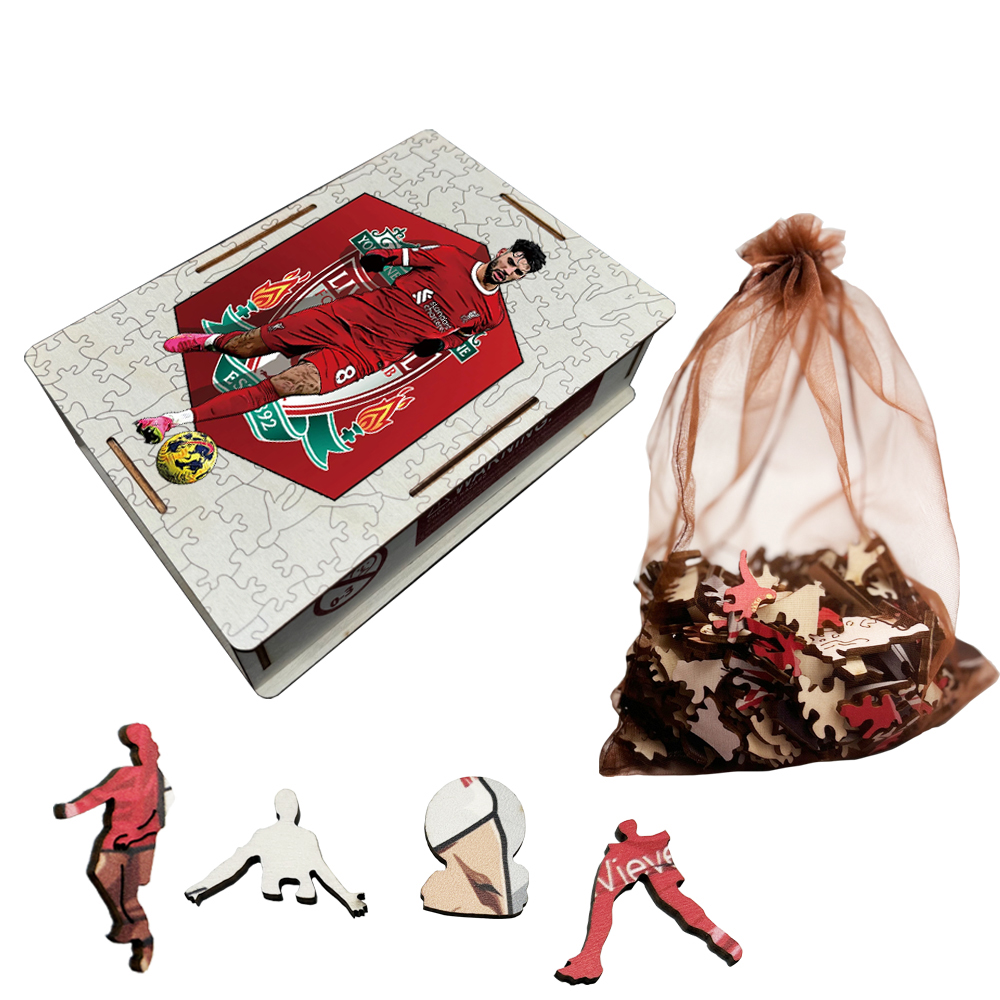 Zinedine Zidane,Gabriel Jesus,Dominik Szoboszlai ,Nicolas Jackson,Nicolas Jackson-Football Stars Wooden Puzzle