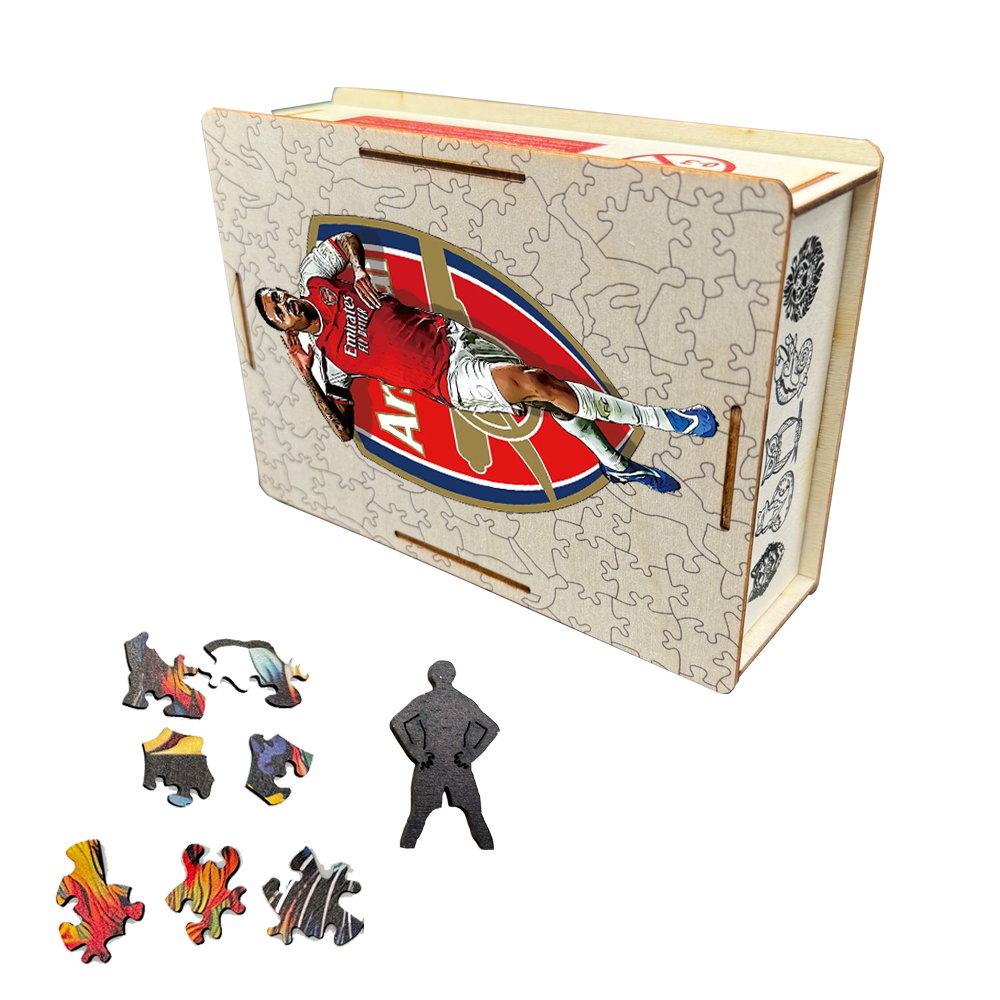 Zinedine Zidane,Gabriel Jesus,Dominik Szoboszlai ,Nicolas Jackson,Nicolas Jackson-Football Stars Wooden Puzzle