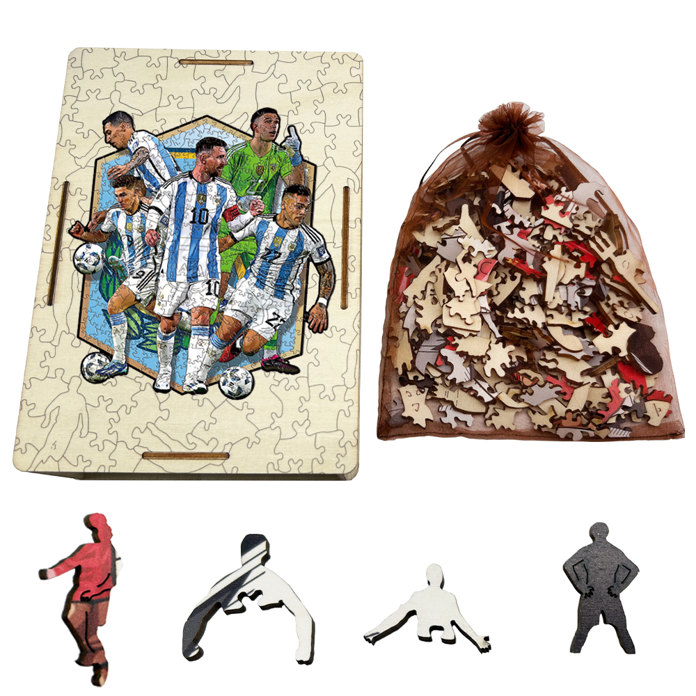 Ángel Di María，Real Madrid CF，Vinícius Júnior，Jude Bellingham-Football Stars Wooden Puzzle