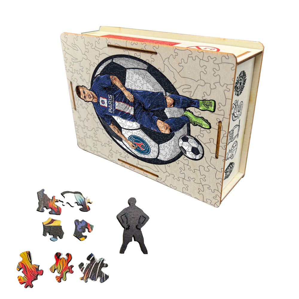 Lamine Yamal,Robert Lewandowski,Mohamed Salah-Football Stars Wooden Puzzle