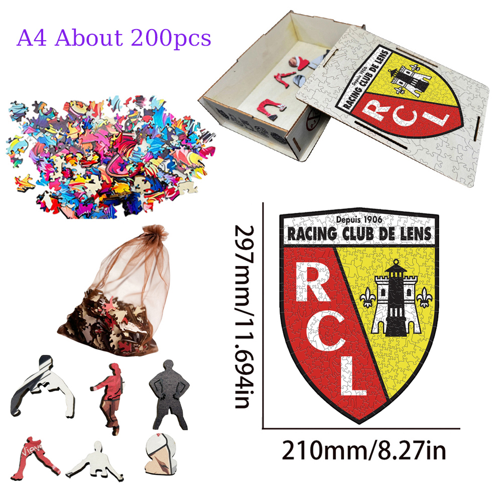 FC Nantes,Paris Saint - Germain,Racing Club de Strasbourg Alsace,Racing Club de Lens,Association Sportive de Monaco Football Club--Football Club Wooden Puzzle