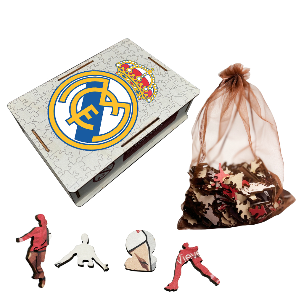 FC Bayern München,Deutscher Fussball - Bund,Atlético de Madrid,FC Barcelona,Real Madrid Club de Fútbol-Football Club Wooden Puzzle