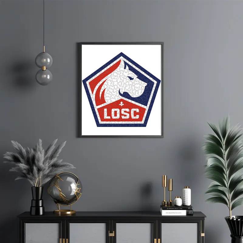 Olympique Lyonnais,Stade Brestois 29,Girondins de Bordeaux,LOSC Lille,Stade Rennais Football Club--Football Club Wooden Puzzle