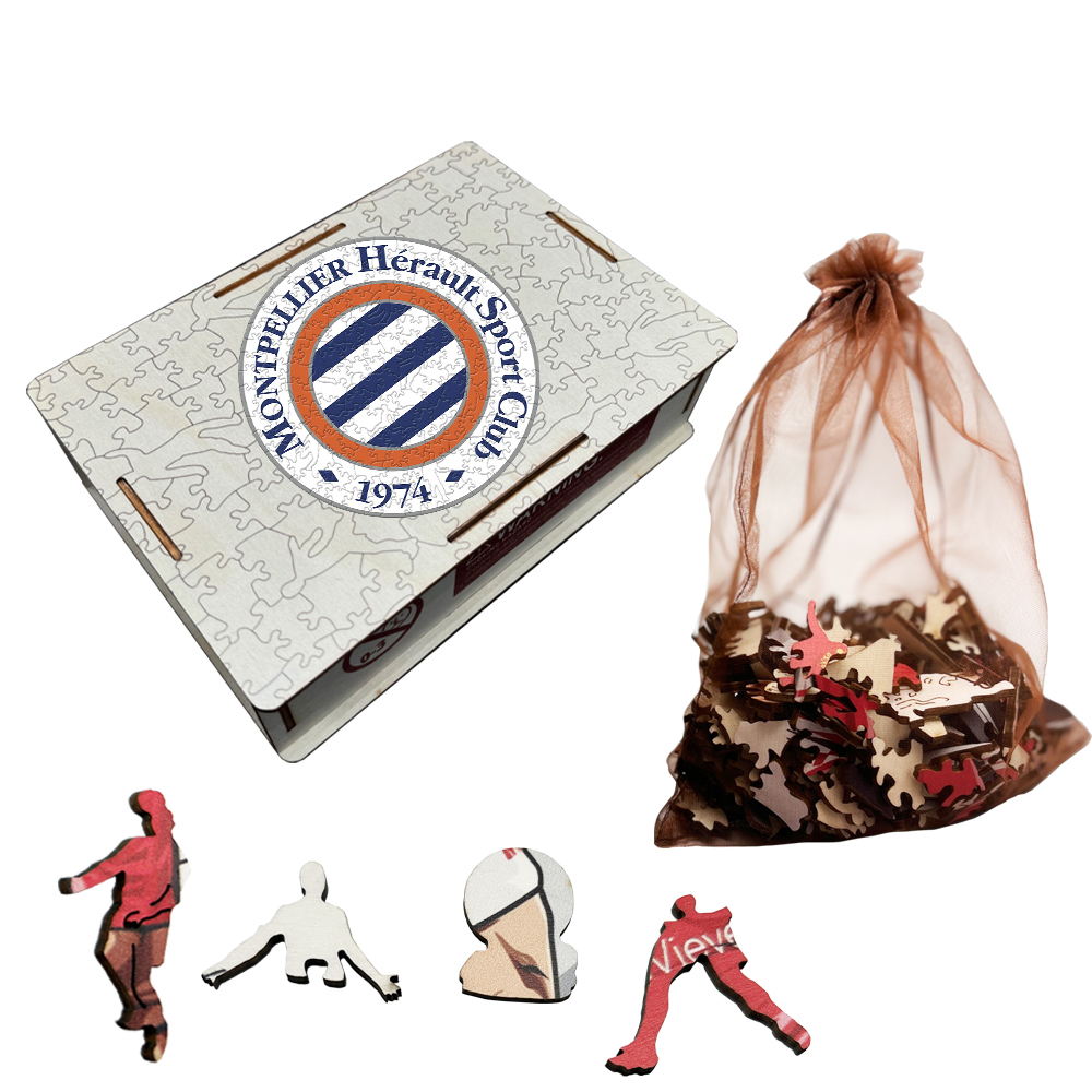 SCO Angers,Le Havre AC,Olympique de Marseille,Montpellier Hérault Sport Club,OGC Nice--Football Club Wooden Puzzle