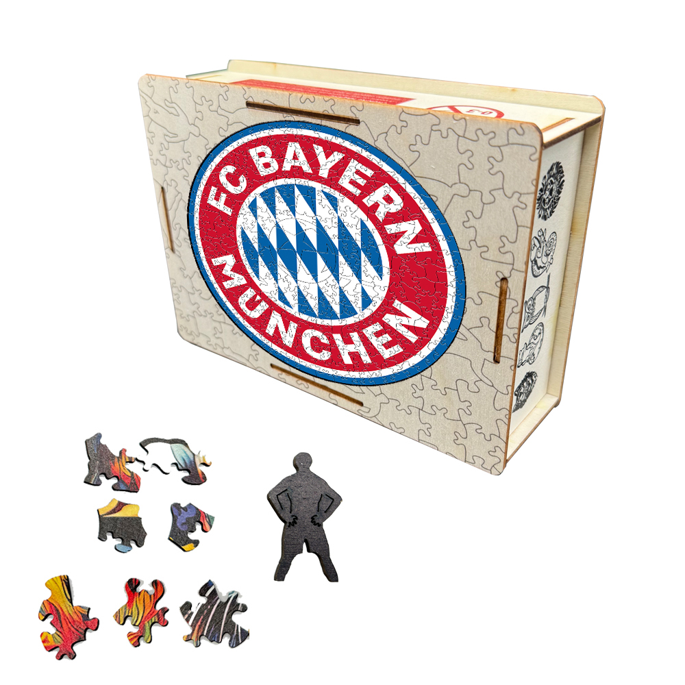 FC Bayern München,Deutscher Fussball - Bund,Atlético de Madrid,FC Barcelona,Real Madrid Club de Fútbol-Football Club Wooden Puzzle