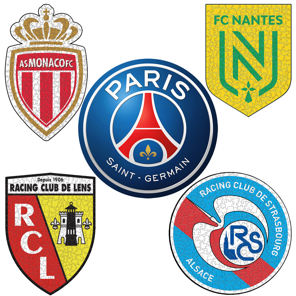 FC Nantes,Paris Saint - Germain,Racing Club de Strasbourg Alsace,Racing Club de Lens,Association Sportive de Monaco Football Club--Football Club Wooden Puzzle