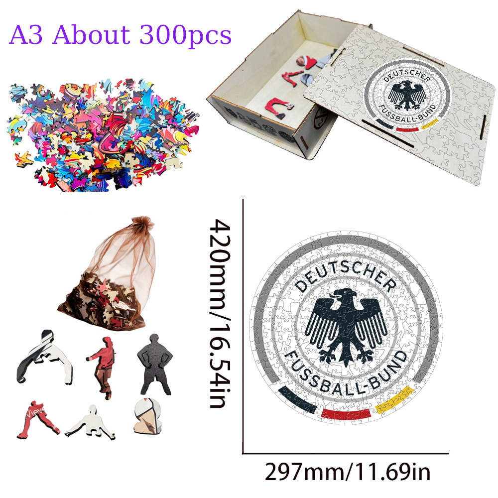 FC Bayern München,Deutscher Fussball - Bund,Atlético de Madrid,FC Barcelona,Real Madrid Club de Fútbol-Football Club Wooden Puzzle