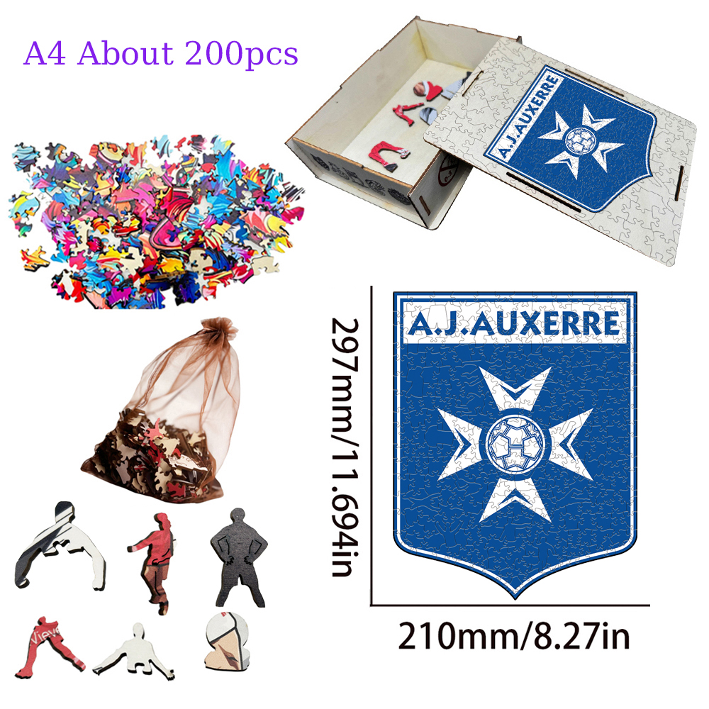 FRANCE,A.J.AUXERRE,ASSE,TOULOUSE FOOTBALL CLUB,Toulon FC--Football Club Wooden Puzzle