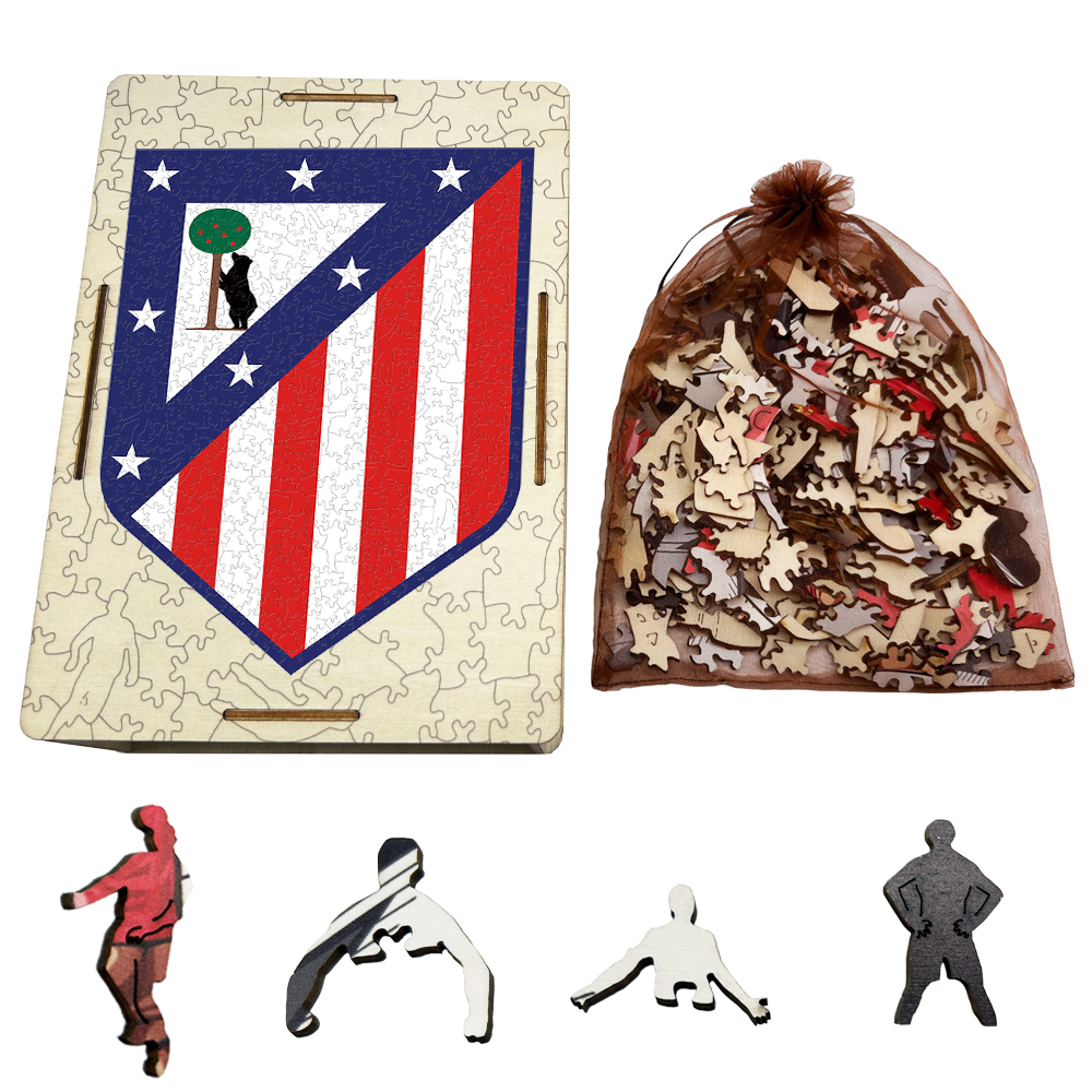 FC Bayern München,Deutscher Fussball - Bund,Atlético de Madrid,FC Barcelona,Real Madrid Club de Fútbol-Football Club Wooden Puzzle