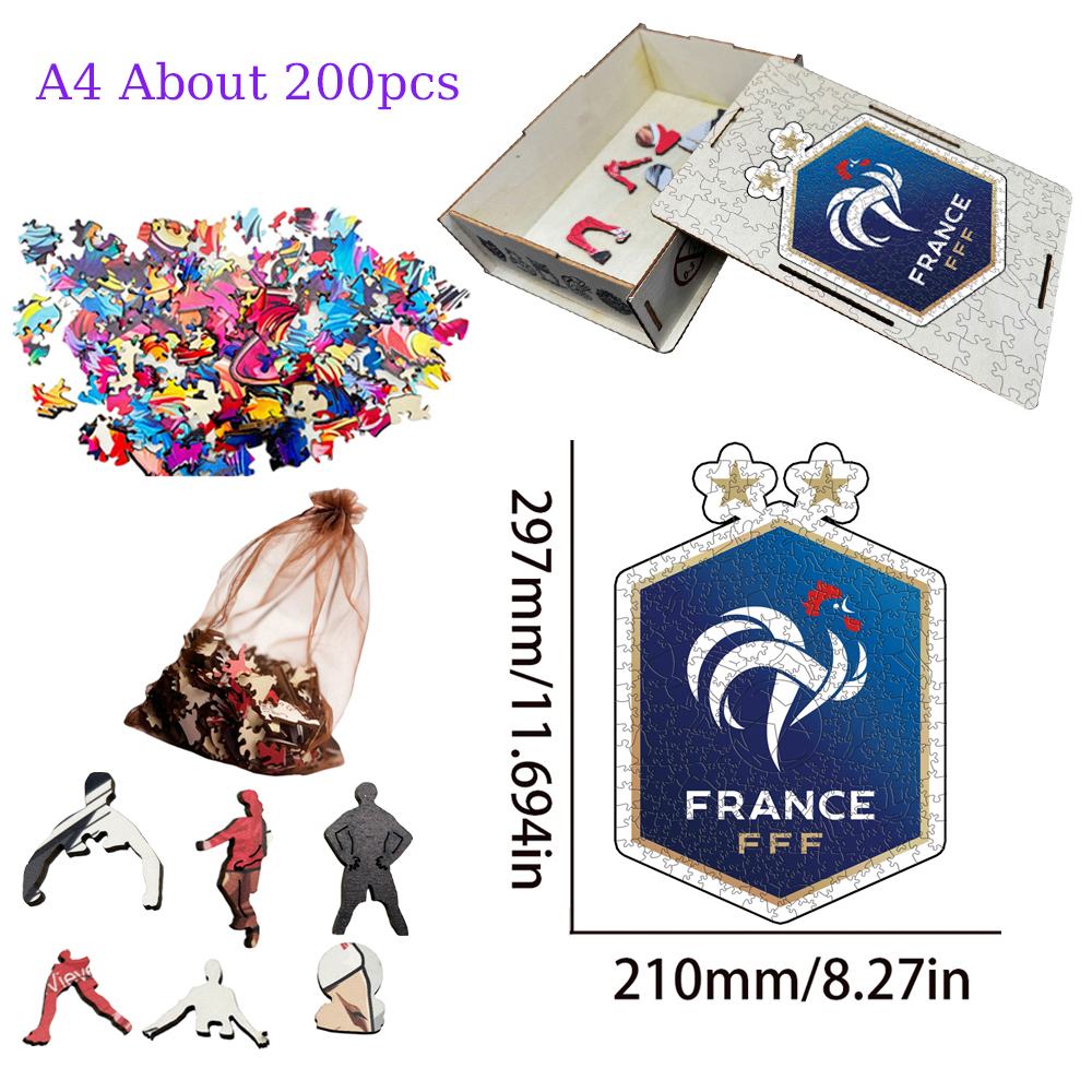 FRANCE,A.J.AUXERRE,ASSE,TOULOUSE FOOTBALL CLUB,Toulon FC--Football Club Wooden Puzzle