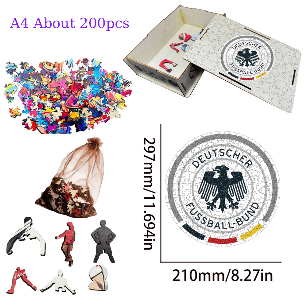 FC Bayern München,Deutscher Fussball - Bund,Atlético de Madrid,FC Barcelona,Real Madrid Club de Fútbol-Football Club Wooden Puzzle