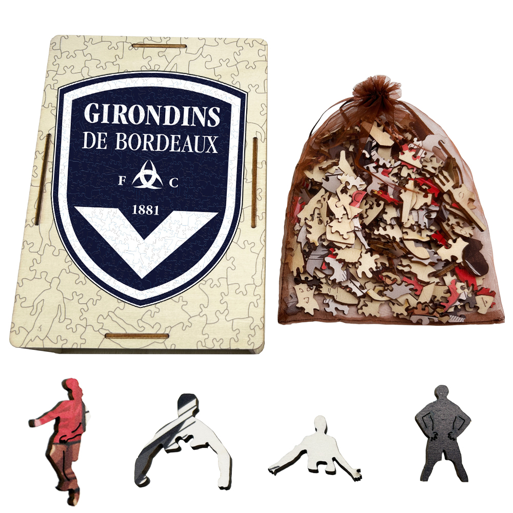 Olympique Lyonnais,Stade Brestois 29,Girondins de Bordeaux,LOSC Lille,Stade Rennais Football Club--Football Club Wooden Puzzle