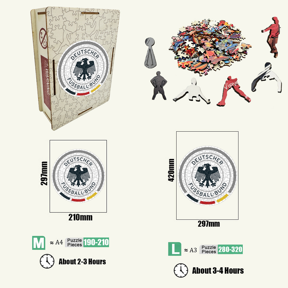 FC Bayern München,Deutscher Fussball - Bund,Atlético de Madrid,FC Barcelona,Real Madrid Club de Fútbol-Football Club Wooden Puzzle