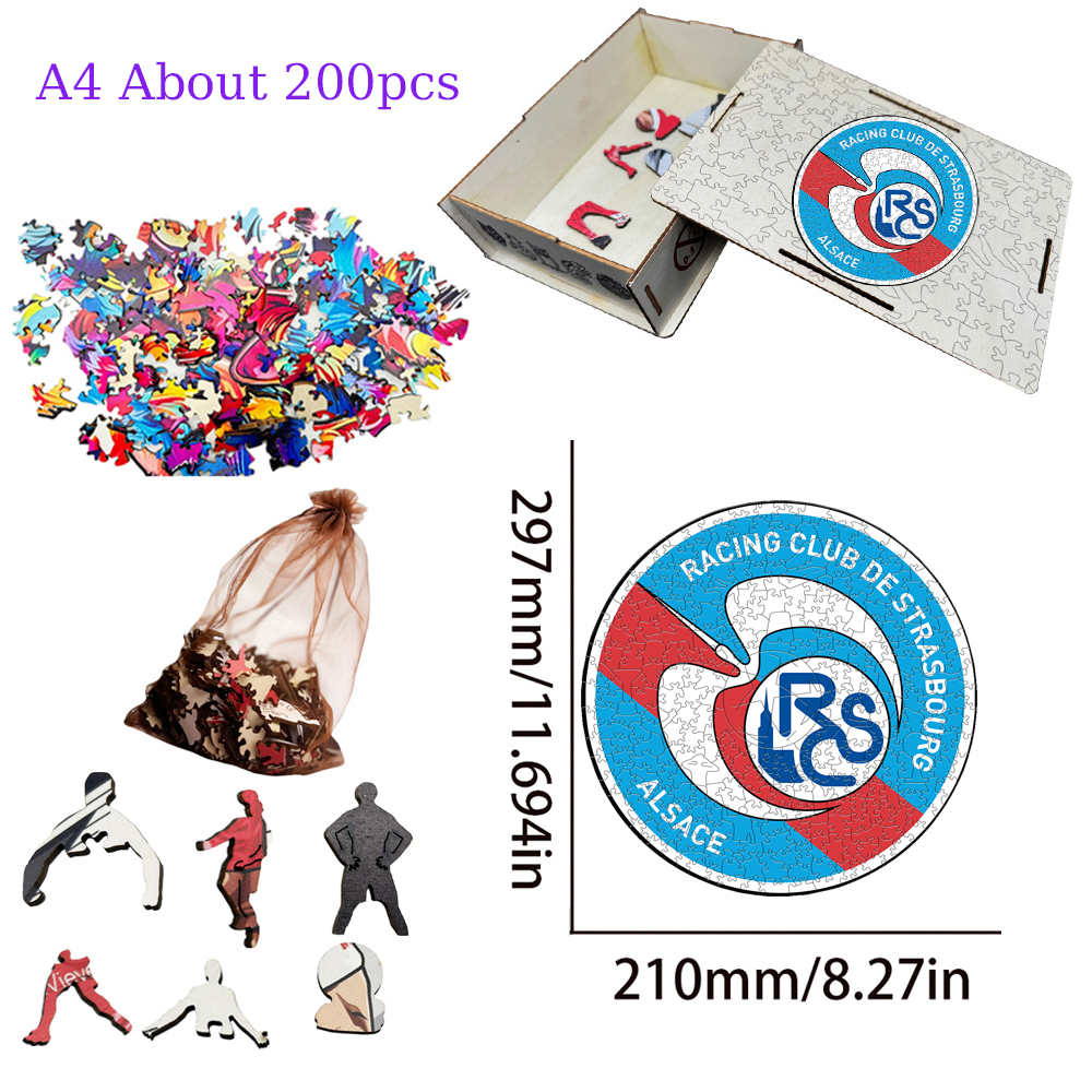 FC Nantes,Paris Saint - Germain,Racing Club de Strasbourg Alsace,Racing Club de Lens,Association Sportive de Monaco Football Club--Football Club Wooden Puzzle