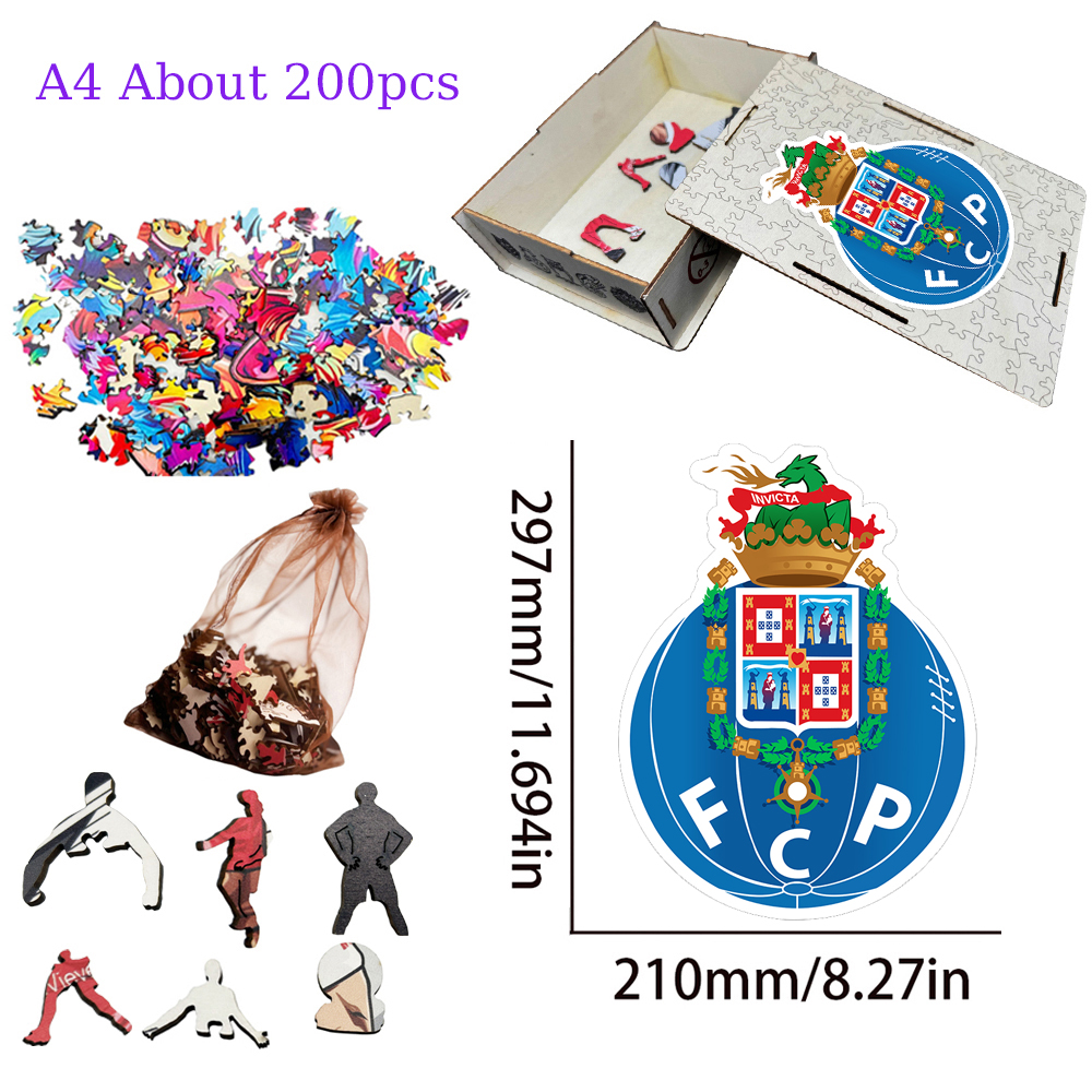FC Porto,S.L. Benfica,Sporting CP---Football Club Wooden Puzzle