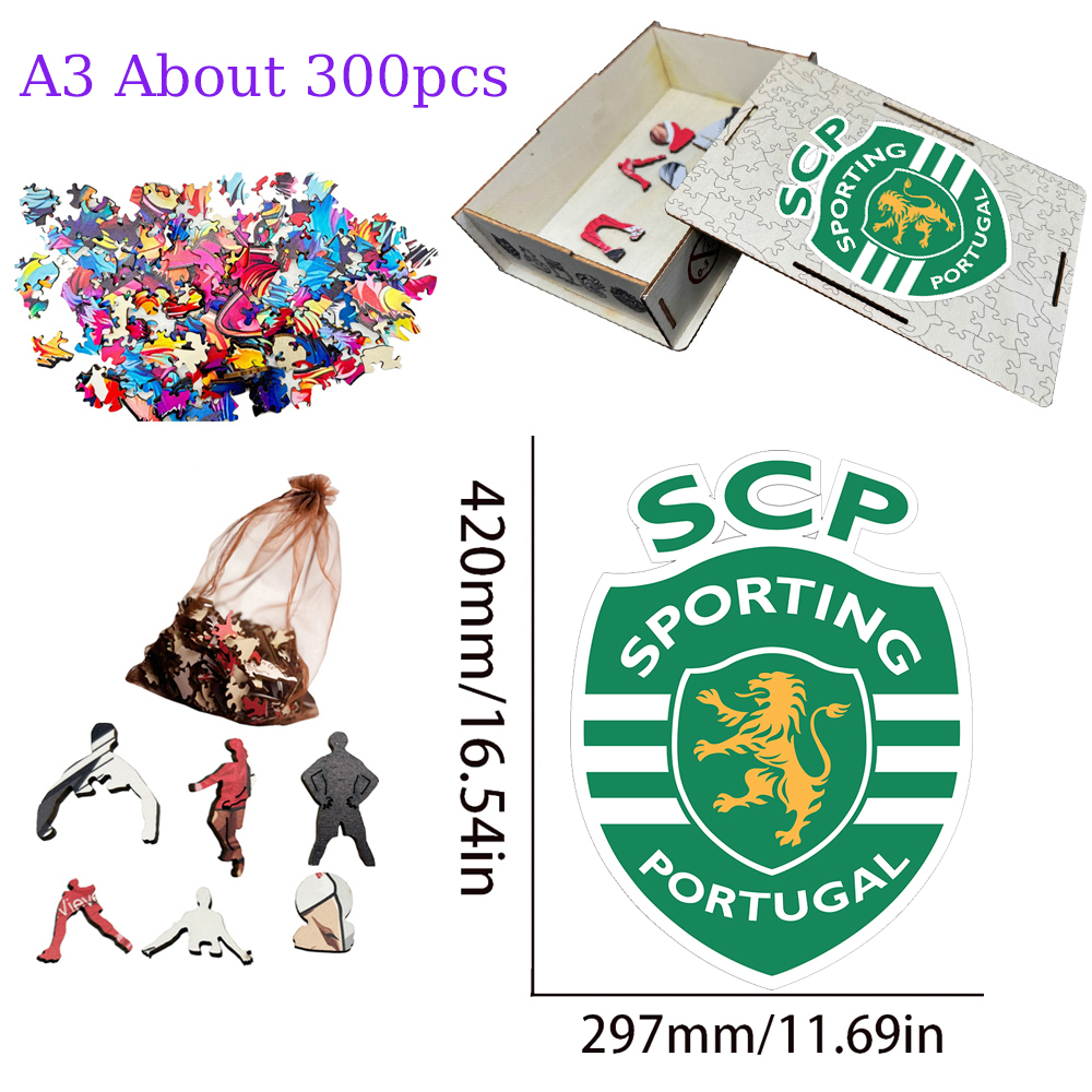 FC Porto,S.L. Benfica,Sporting CP---Football Club Wooden Puzzle