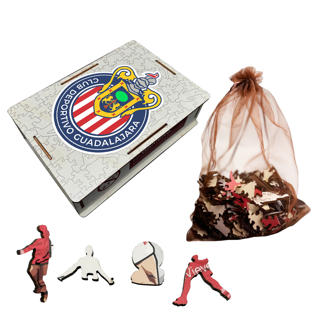Cruz Azul Fútbol Club,Club de Fútbol Monterrey,Club América,Club Deportivo Toluca,Club Deportivo Guadalajara--Football Club Wooden Puzzle