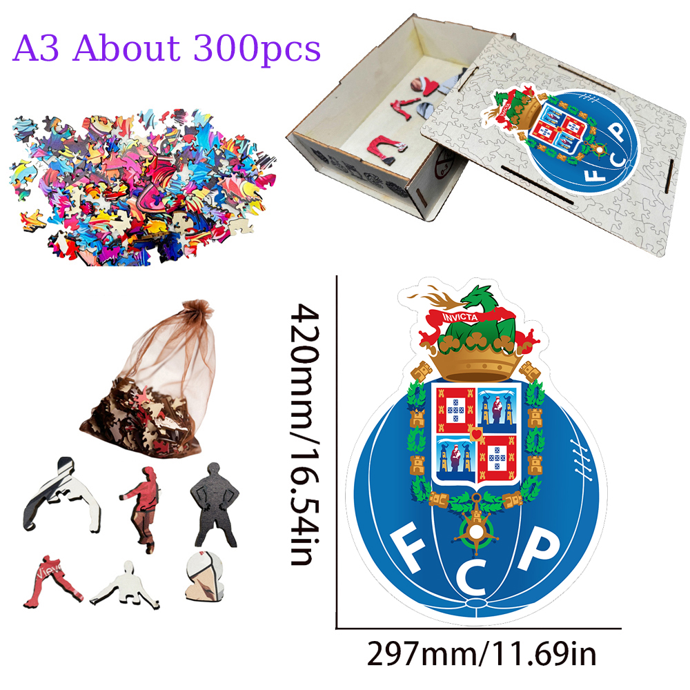 FC Porto,S.L. Benfica,Sporting CP---Football Club Wooden Puzzle
