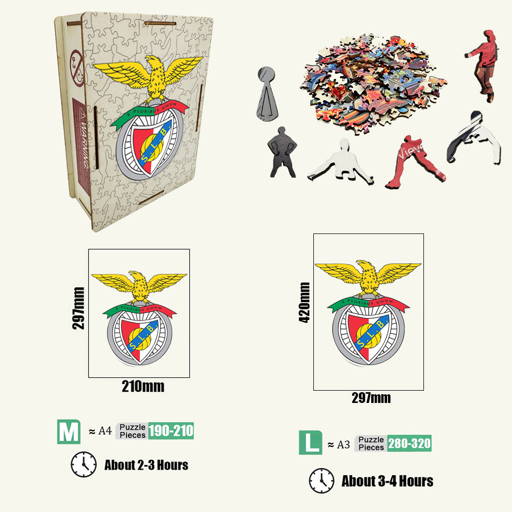 FC Porto,S.L. Benfica,Sporting CP---Football Club Wooden Puzzle