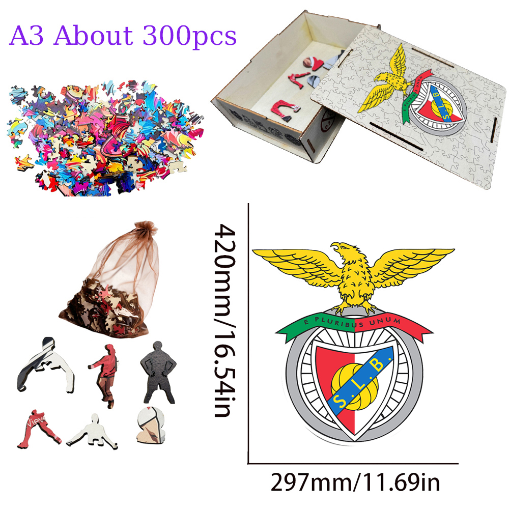 FC Porto,S.L. Benfica,Sporting CP---Football Club Wooden Puzzle