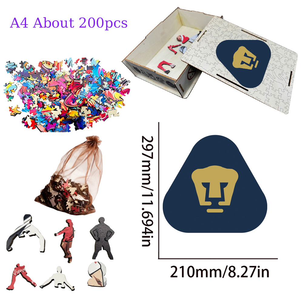 Tigres UANL,Pumas UNAM,Club de Futbol Pachuca--Football Club Wooden Puzzle