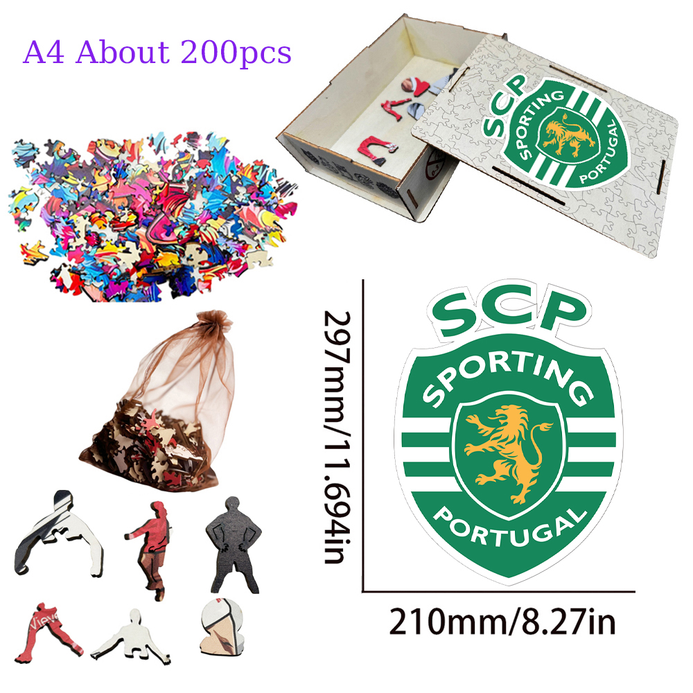 FC Porto,S.L. Benfica,Sporting CP---Football Club Wooden Puzzle