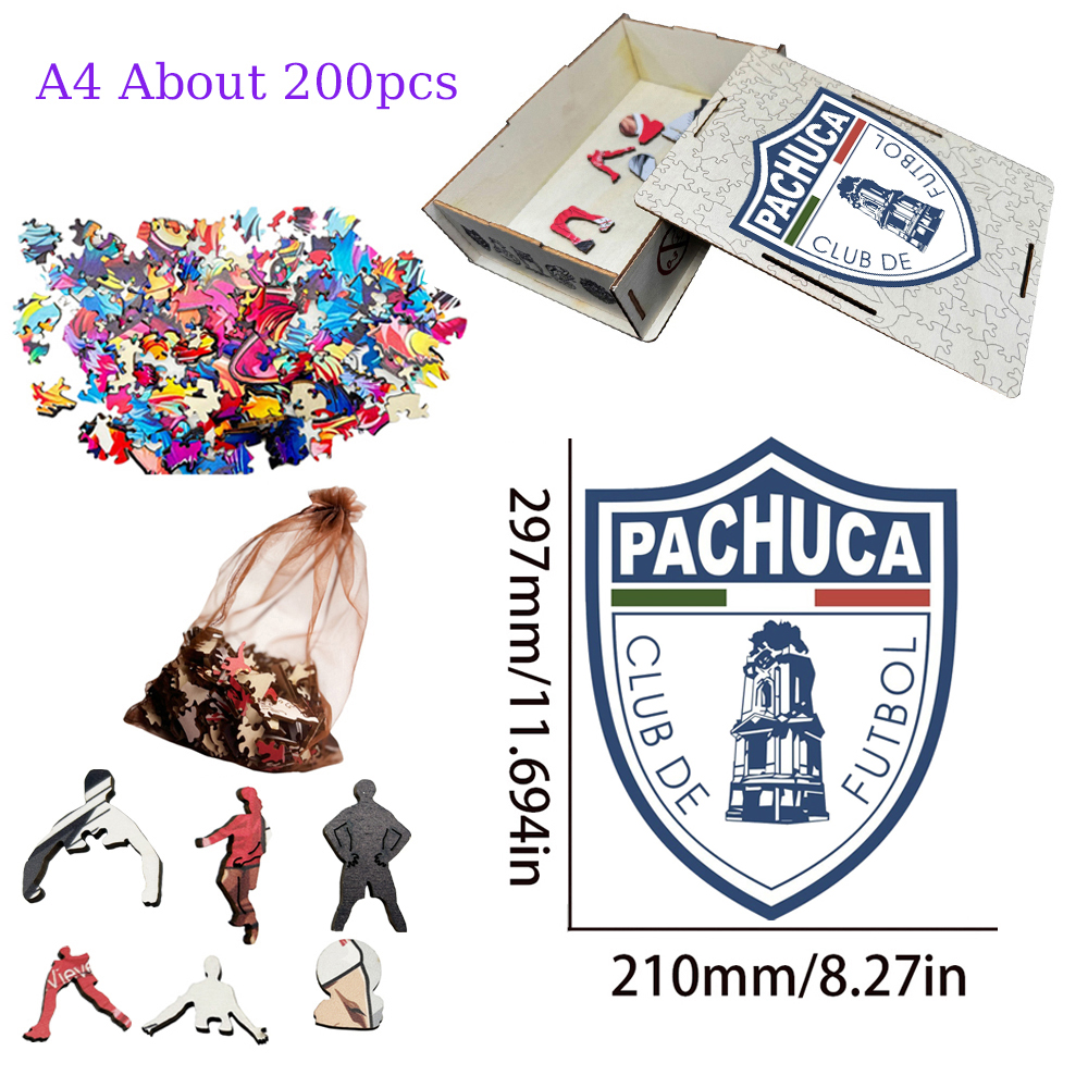 Tigres UANL,Pumas UNAM,Club de Futbol Pachuca--Football Club Wooden Puzzle
