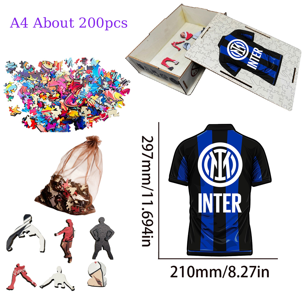 A.C. Milan，Arsenal Football Club，F.C. Internazionale Milano，Juventus Football Club--Wooden Puzzle of Football Club Jersey