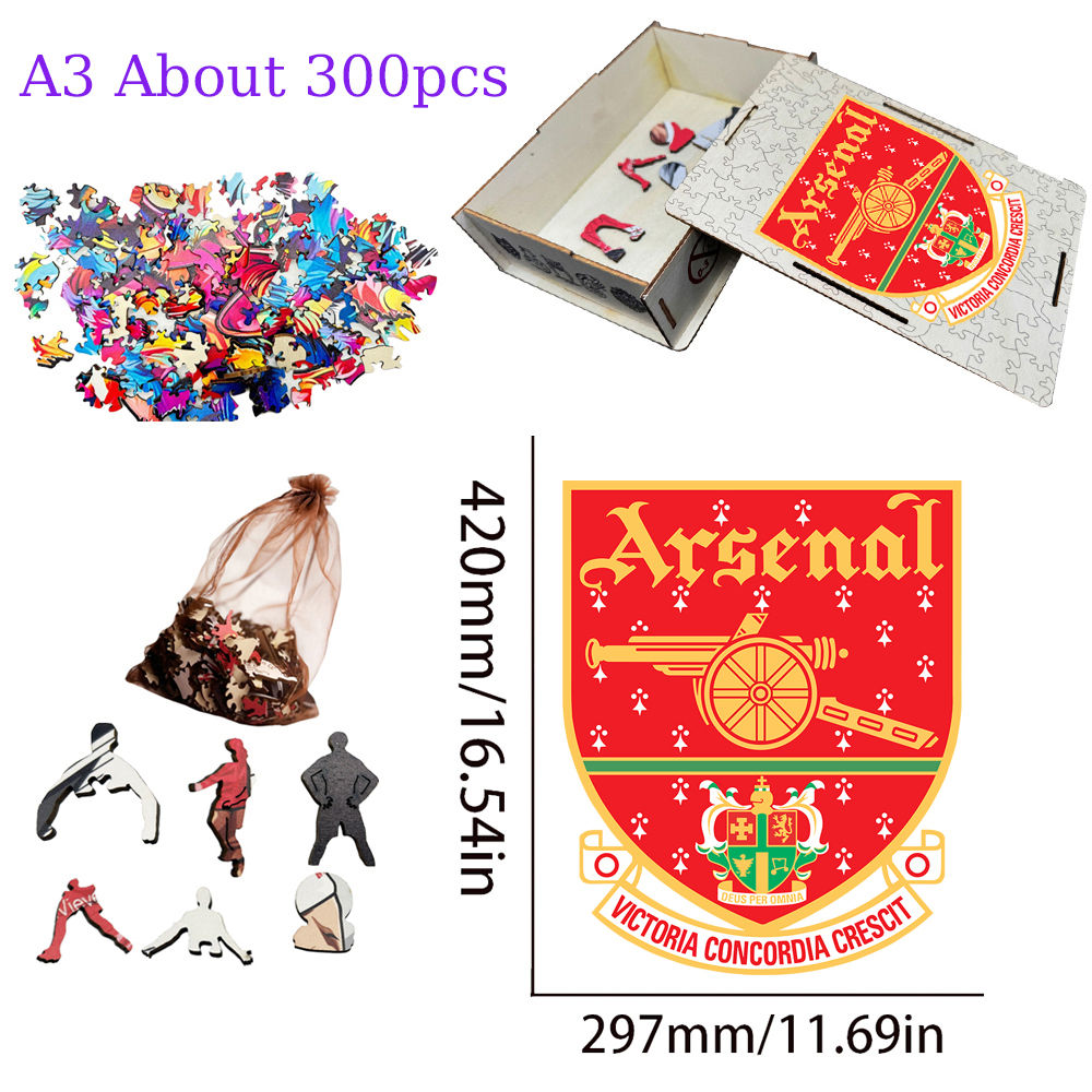 Aston Villa Football Club，Arsenal Football Club，Liverpool Football Club---Football Club Wooden Puzzle