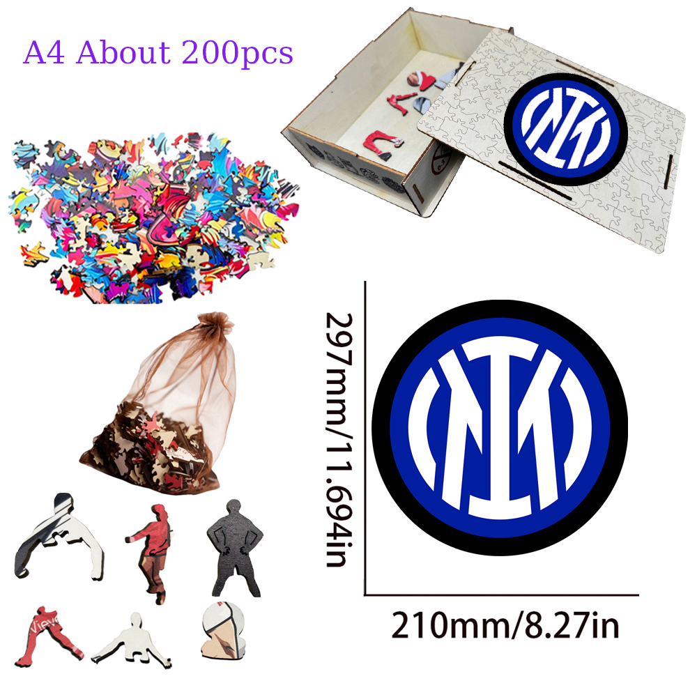 AC Milan，Inter Milan，AS Roma，Atalanta BC，Juventus--Football Club Wooden Puzzle