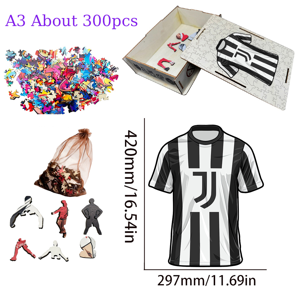 A.C. Milan，Arsenal Football Club，F.C. Internazionale Milano，Juventus Football Club--Wooden Puzzle of Football Club Jersey