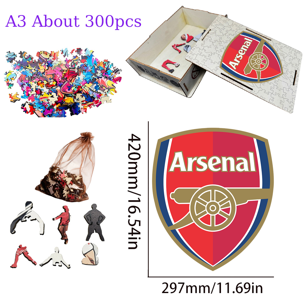 Aston Villa Football Club，Arsenal Football Club，Liverpool Football Club---Football Club Wooden Puzzle
