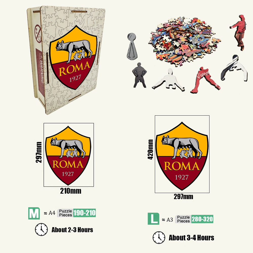 AC Milan，Inter Milan，AS Roma，Atalanta BC，Juventus--Football Club Wooden Puzzle