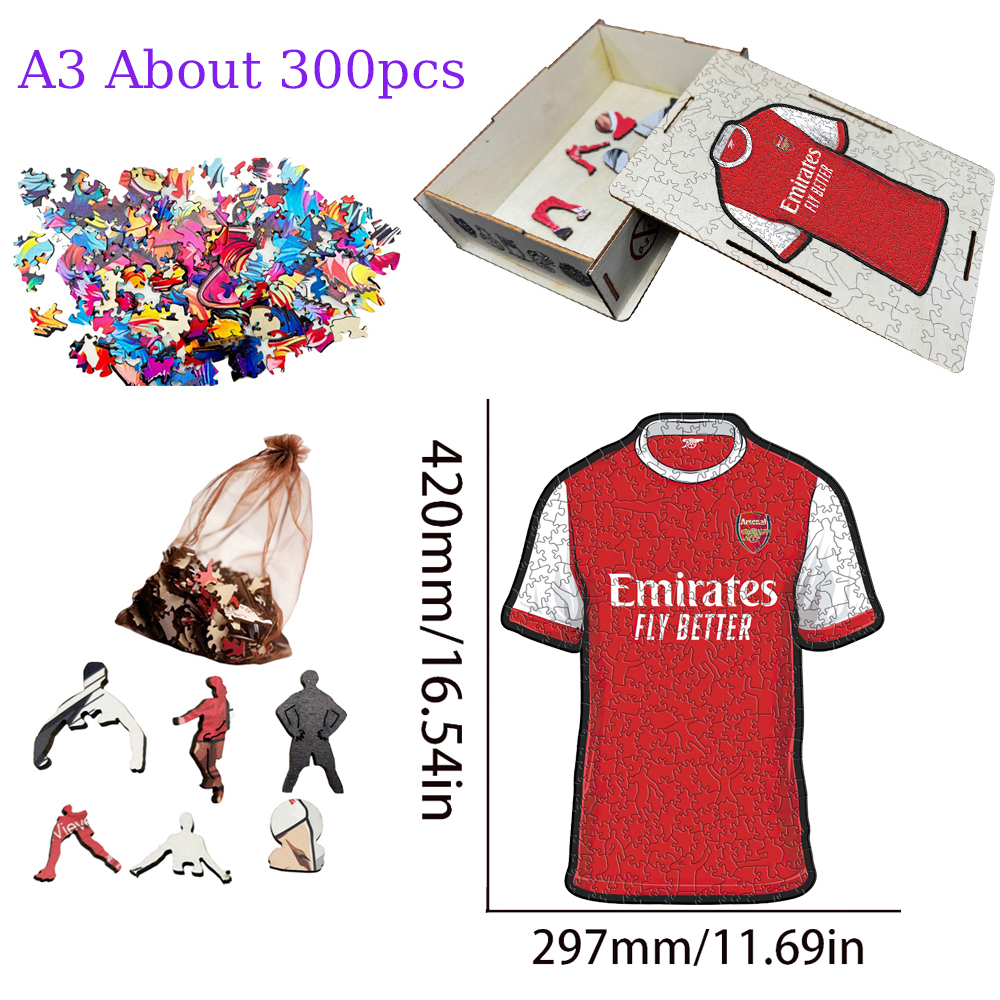 A.C. Milan，Arsenal Football Club，F.C. Internazionale Milano，Juventus Football Club--Wooden Puzzle of Football Club Jersey