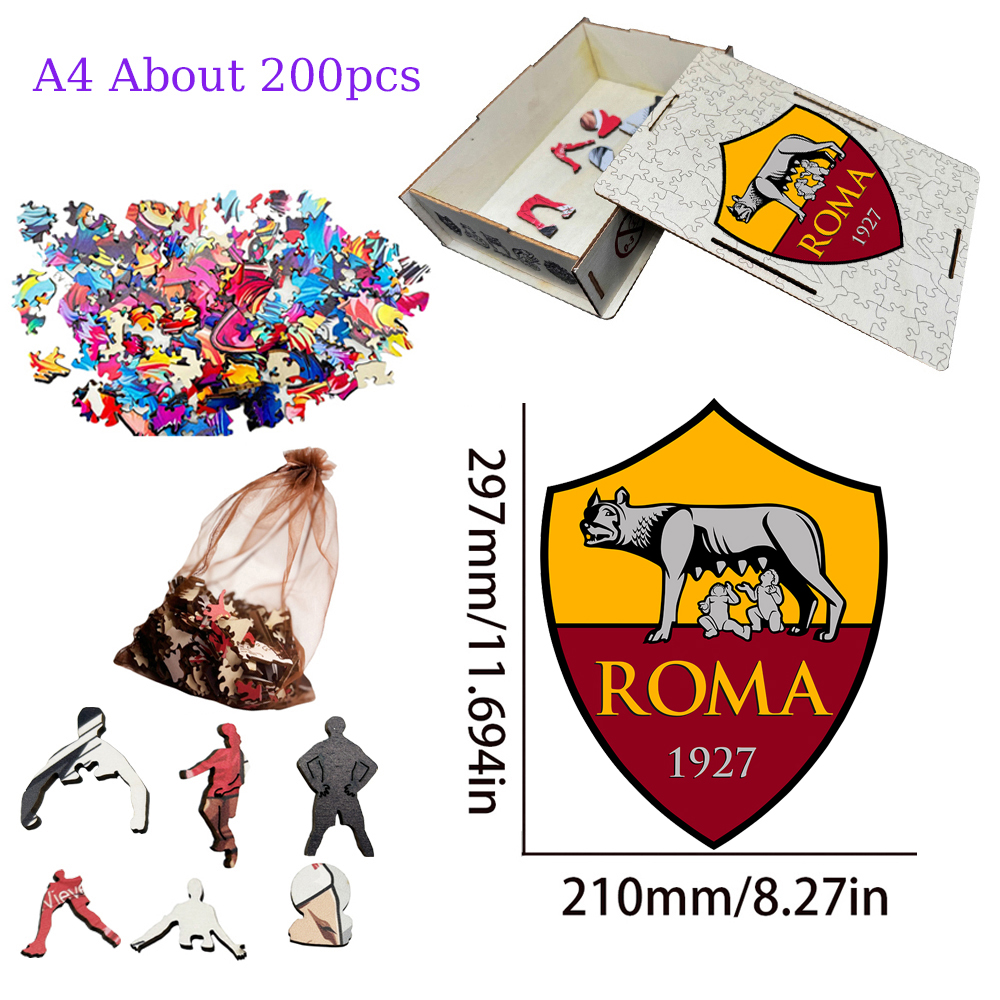 AC Milan，Inter Milan，AS Roma，Atalanta BC，Juventus--Football Club Wooden Puzzle