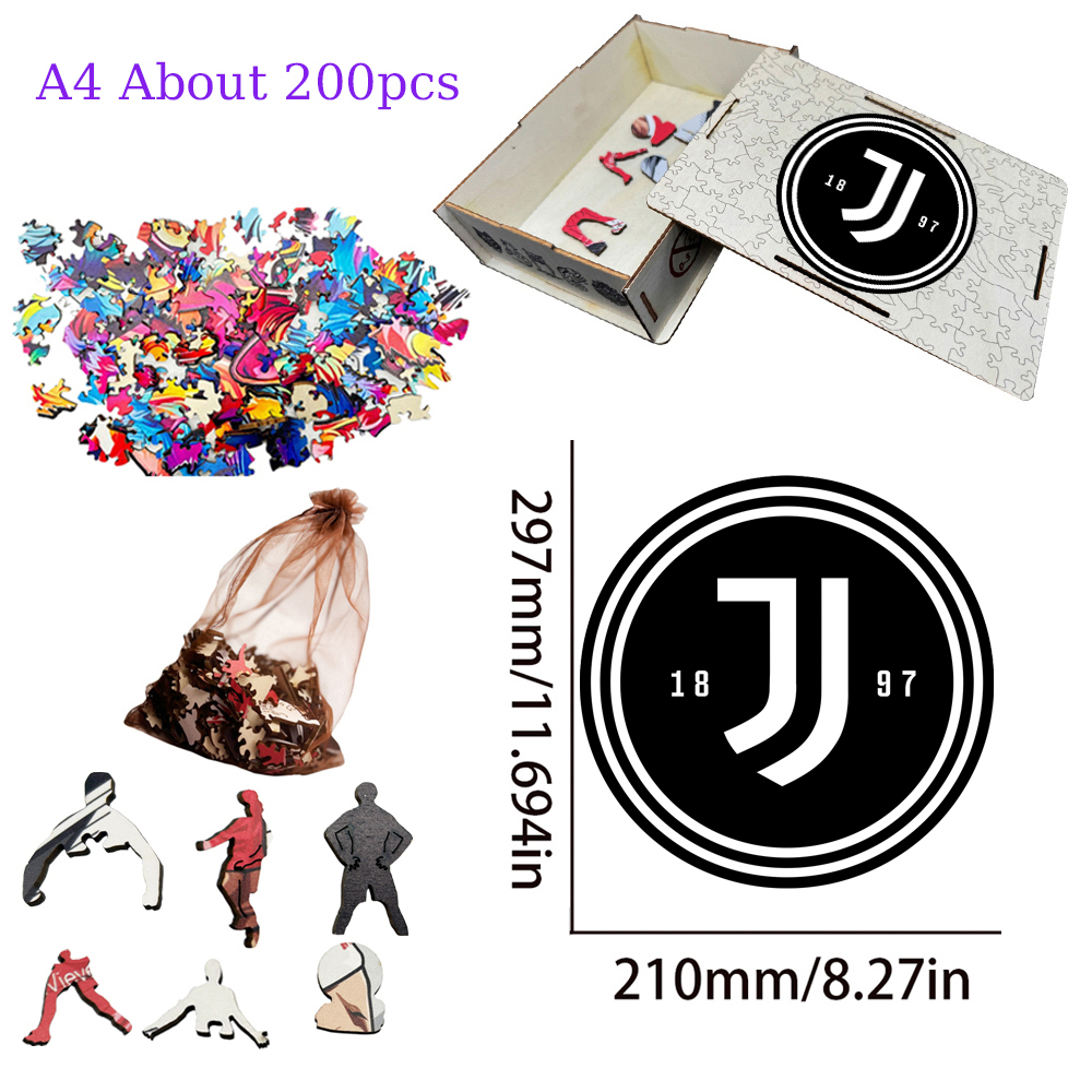 AC Milan，Inter Milan，AS Roma，Atalanta BC，Juventus--Football Club Wooden Puzzle