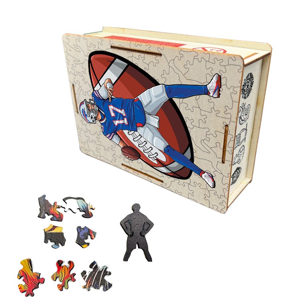 Aaron Rodgers，Josh Allen，Tom Brady，Kirk Cousins，Saquon Barkley---Rugby Player Wooden Puzzle